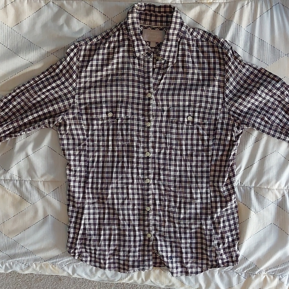 Banana Republic Plaid Long Sleeve Large shirt.